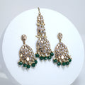 Chandelier Mirror Statement Earrings And Headpiece Set, Mirror Earrings, Indian Long Bridal Jewelry, Pearl Bridal Earrings