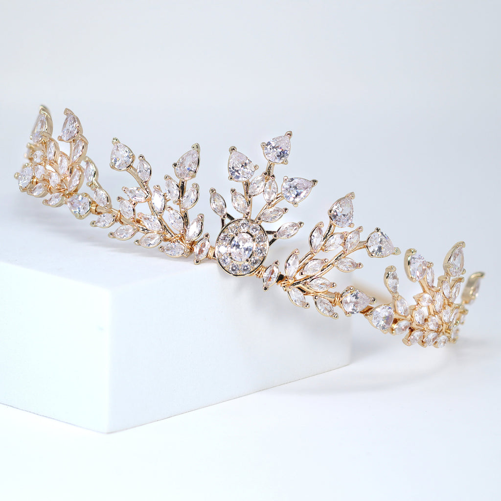 Imperial Blossom Diadem Queen Tiara , Bridal Crown Tiara, Swarovski Crystal Wedding Tiara, Crystal Wedding Crown, Tiara Bride