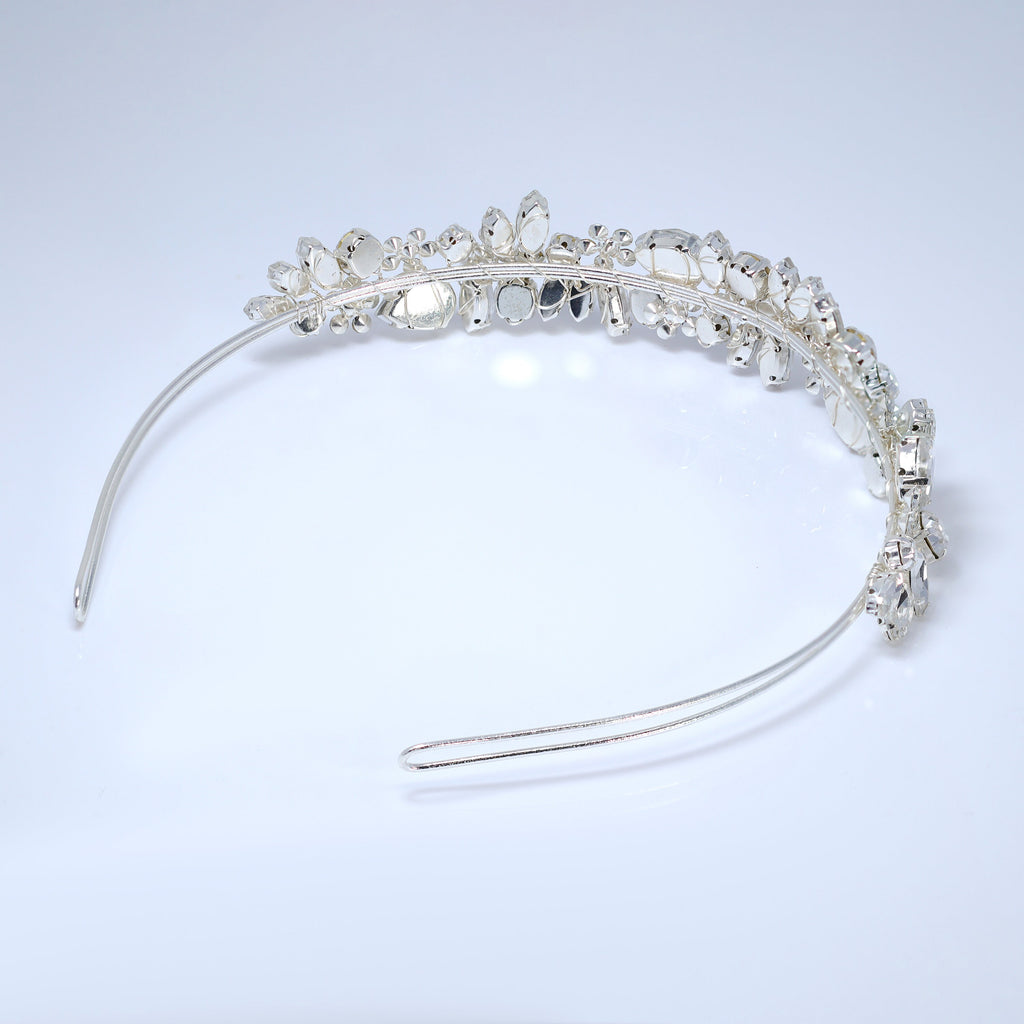 Swarovski Crystals Floral Twilight Bloom Teardrop Headband, Hair Vine Headband, Bridal Hair, Rhinestone Delicate Headband.
