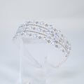 Swarovski Crystals Sparkling Flora Vine Leaves Three Layer Silver Headband, Hair Vine Headband, Bridal Hair, Rhinestone Delicate Headband.