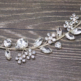 Dainty Rhinestones Crystal Floral Vine Leaves Headband, Bridal Hair Vine, Delicate Headband, Hair accessories.