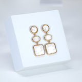 Gold White Faux Pearl Geometric Dangle Earring , Bridal Earring, Bridal Accessories, Pearl Wedding Earring.
