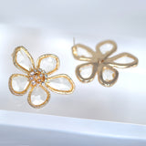 Fold Flower Stud Earrings, Bridal Jewelry, Stud Bridal Earrings, Statement Stud Earrings, Bridesmaid Flower Earring.