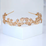 Swarovski Crystal Eternal Rose Vine Leaves Queen Tiara/Headband , Bridal Crown, Wedding Tiara, Pearl Crown.