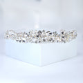 Swarovski Crystals Floral Twilight Bloom Teardrop Headband, Hair Vine Headband, Bridal Hair, Rhinestone Delicate Headband.
