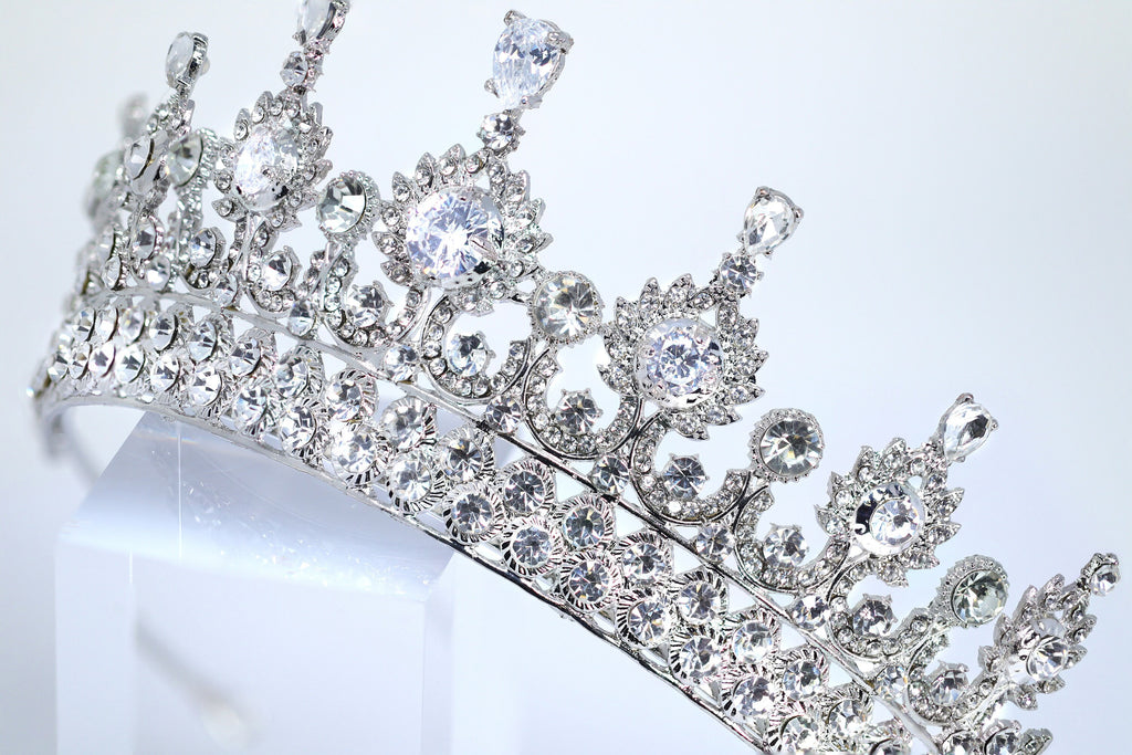 Twinkle Star Swarovski Crystals & Big Cubic Zirconia Queen Tiara , Bridal Crown Tiara, Crystal Wedding Tiara, Wedding Crown, Tiara Bride