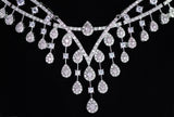 Diamond/ Swarovski Crystal Celestial Drops Necklace Set, Long Bridal Jewelry Set, Crystal Bridal , Statement Earrings