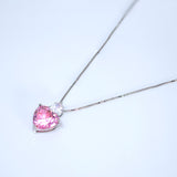 Swarovski Crystal Blushing Love's Heartfelt Charm Necklace , Valentine's Day Gift For Her, Galentine's Day, Statement Necklace Cz