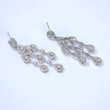 Diamond/ Swarovski Crystal Celestial Drops Necklace Set, Long Bridal Jewelry Set, Crystal Bridal , Statement Earrings