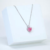 Swarovski Crystal Blushing Love's Heartfelt Charm Necklace , Valentine's Day Gift For Her, Galentine's Day, Statement Necklace Cz