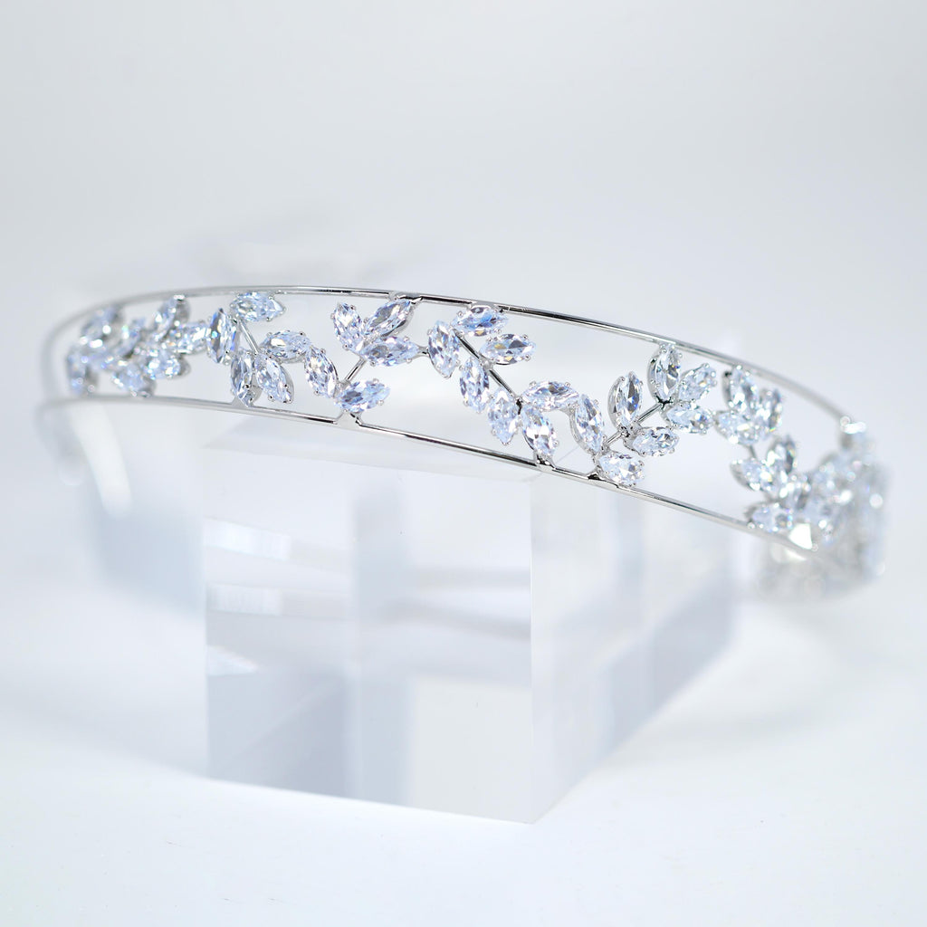 Swarovski Crystals Elegance In Between Layers Vine leaves Headpiece, Hair Vine Headband, Bridal Hair Vine, Delicate Rhinestone Headband