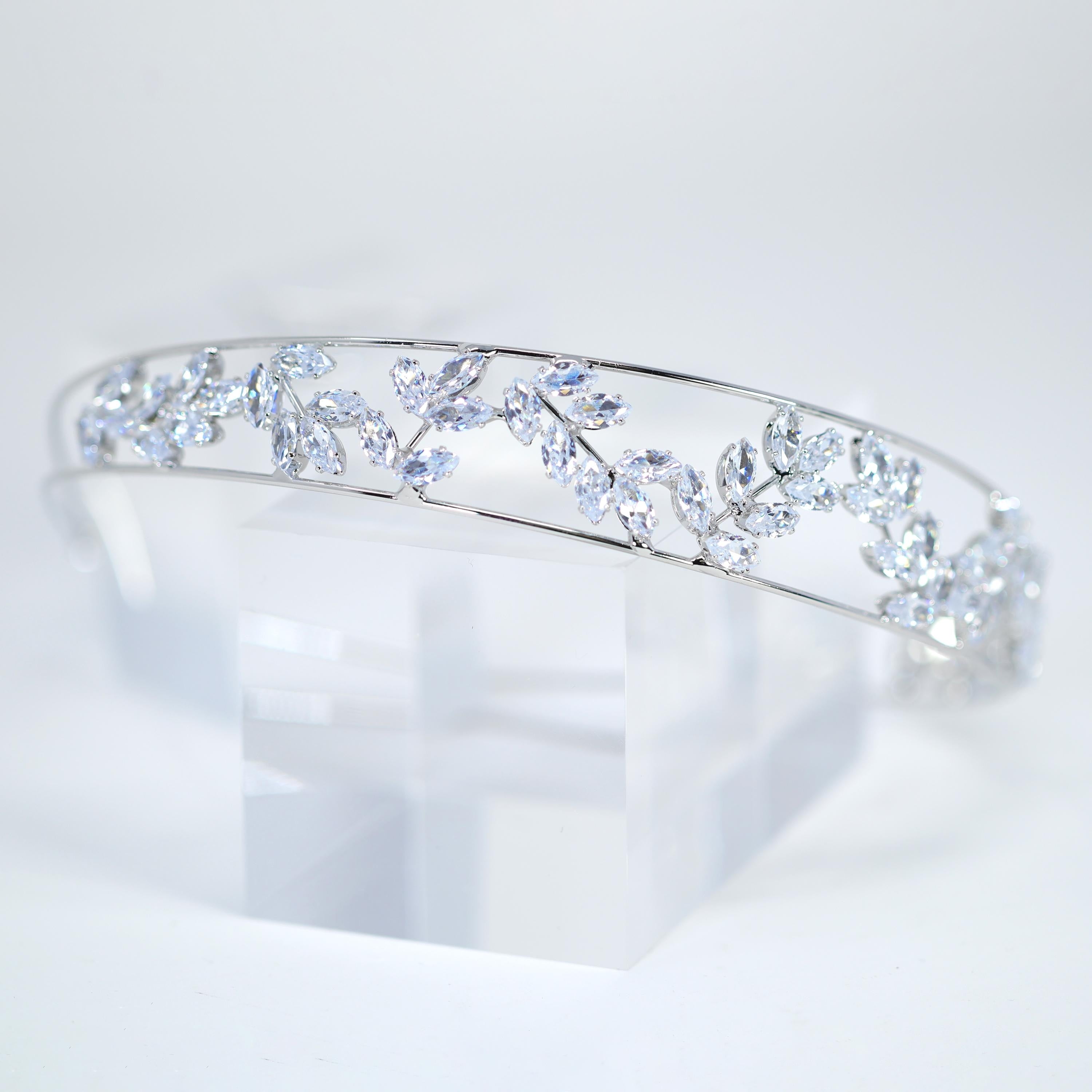 Swarovski Crystals Elegance In Between Layers Vine leaves Headpiece, Hair Vine Headband, Bridal Hair Vine, Delicate Rhinestone Headband