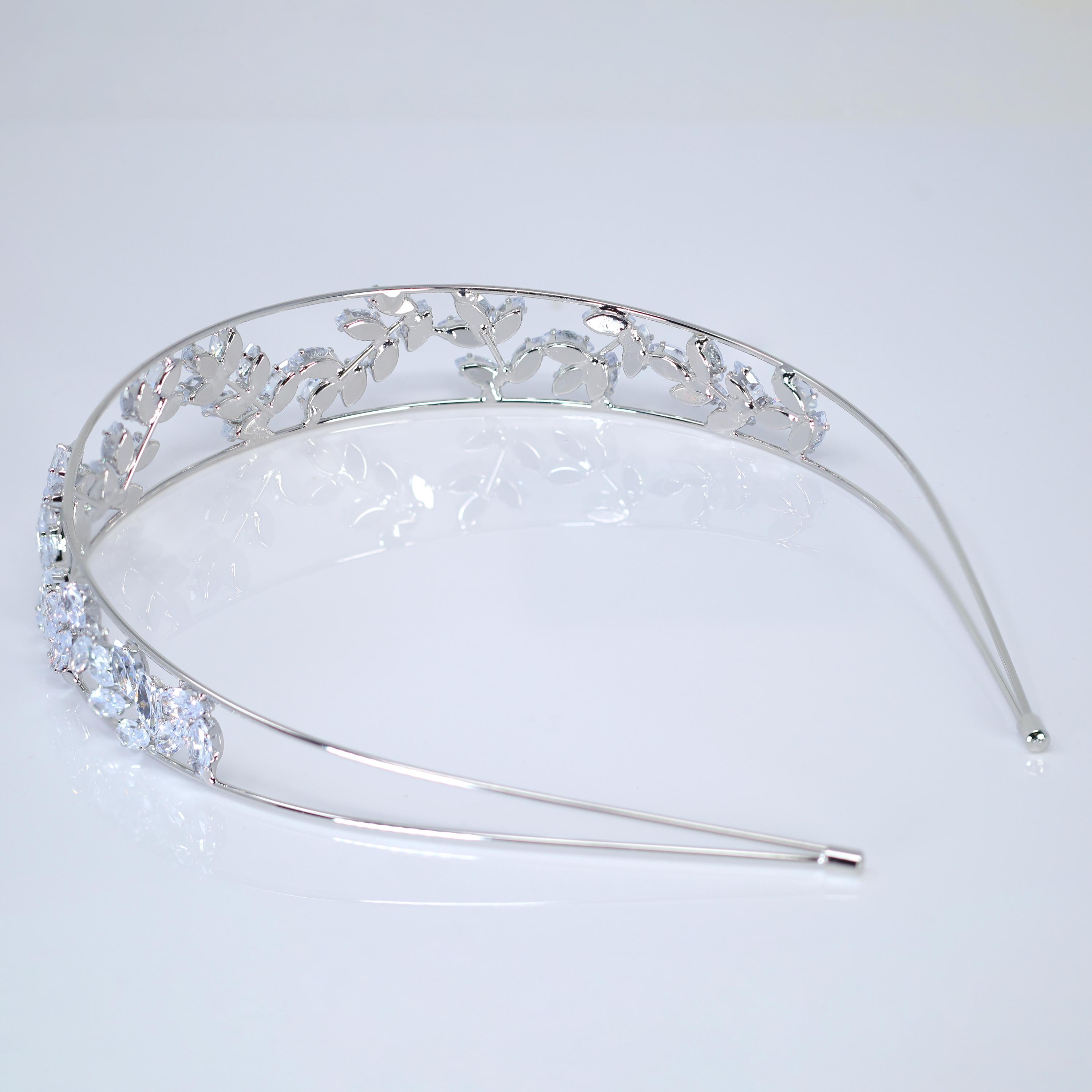 Swarovski Crystals Elegance In Between Layers Vine leaves Headpiece, Hair Vine Headband, Bridal Hair Vine, Delicate Rhinestone Headband