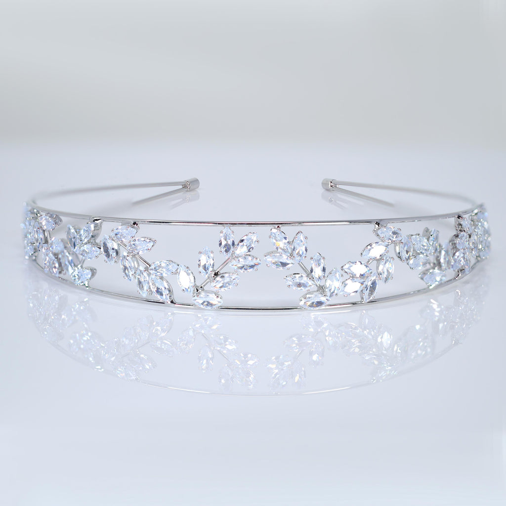 Swarovski Crystals Elegance In Between Layers Vine leaves Headpiece, Hair Vine Headband, Bridal Hair Vine, Delicate Rhinestone Headband