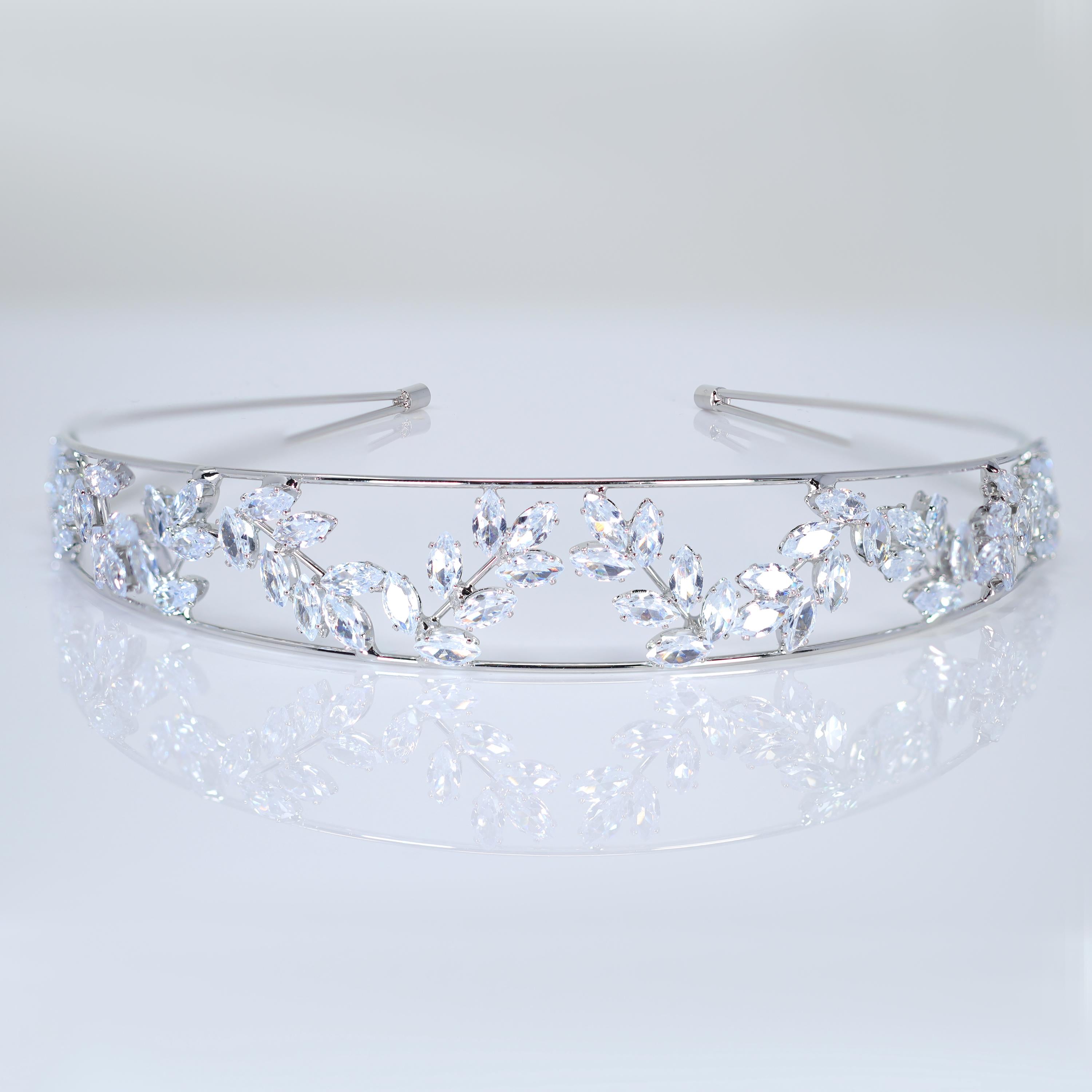 Swarovski Crystals Elegance In Between Layers Vine leaves Headpiece, Hair Vine Headband, Bridal Hair Vine, Delicate Rhinestone Headband