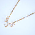 Zircon Bridal Leaves V shape Teardrop Necklace , Long Bridal Jewelry, Bridal Necklace, Statement Necklace Set.