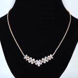 Zircon Bridal Leaves V shape Teardrop Necklace , Long Bridal Jewelry, Bridal Necklace, Statement Necklace Set.