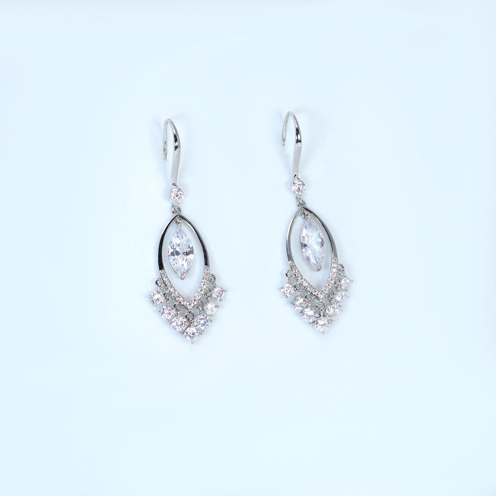Swarovski Crystal Mystical Drop Diamond Earrings, Long Bridal Jewelry, Bridal Earrings, Crystal Bridal Earrings, Statement Earrings Cz