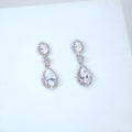 Cubic Zirconia Diamond Timeless Drops Diamond Earrings, Long Bridal Jewelry, Bridal Earrings, Crystal Bridal Earrings, Statement Earrings Cz
