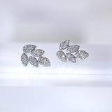 Cz Diamond Leaf stud Earrings, Bridal Jewelry, Bridal Stud Earrings, Crystal Bridal Earrings, Statement Earrings Cz