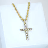 Vintage Rhinestone Cross Pendant Necklace, Gift For Her, Gift for him, Christmas Gift, Baptism Celebration.