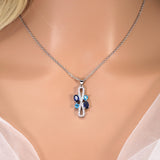 Swarovski Crystal Dainty Something Blue Infinity Pendant Necklace set, Gift for her, Bride Necklace, Wedding Necklace Set Cz