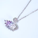 Swarovski Crystal Dainty Swan Necklace , Bridal Jewelry, Bride Necklace, Minimalist Statement Necklace, Flower Necklace