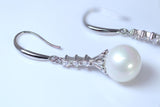 Swarovski crystal Pearl Drop Dangle Bridal Earrings, Crystal Bridal Earrings, Statement Earrings Cz