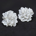 Textured White Flower Stud Earrings, Bridal Jewelry, Bridal Stud Earrings, Bridal Earrings, Statement Earrings, Bridesmaid Earring.