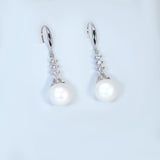 Swarovski crystal Pearl Drop Dangle Bridal Earrings, Crystal Bridal Earrings, Statement Earrings Cz