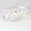 Swarovski Crystal Gilded Petals & Pearls Garden Hair comb, Bridal Hair piece, Bridal Hair Accessories, Wedding Hair Accessory.