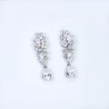 Timeless Floral Drop Crystal Diamond Earrings, Long Bridal , Bridal Earrings, Crystal Bridal Earrings, Statement Earrings