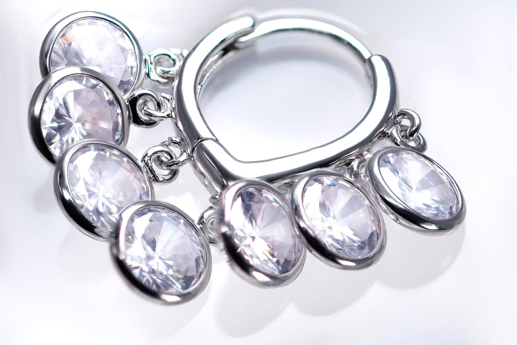 Dainty Cz Diamond Bezel Dangle Earrings, Crystal Hoop Earrings, Statement Earrings, Rhinestones Hoop Earrings.