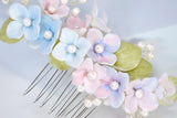 Porcelain/Ceramic Spring Serenade Hair comb, Bridal Hair piece, Bridal Hair Accessories, Wedding Hair Accessory.