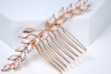 Cubic Zirconia, Diamond Sun-Kissed Ivy Bridal Hair Comb, Vine Hair Piece, Bridal Hair Accessories, Wedding Hair Accessory