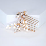 CZ Freshwater Pearl Dusted Embers of a Kiss Bridal Hair Comb, Bridal Hair Accessories, Wedding Hair Accessory.