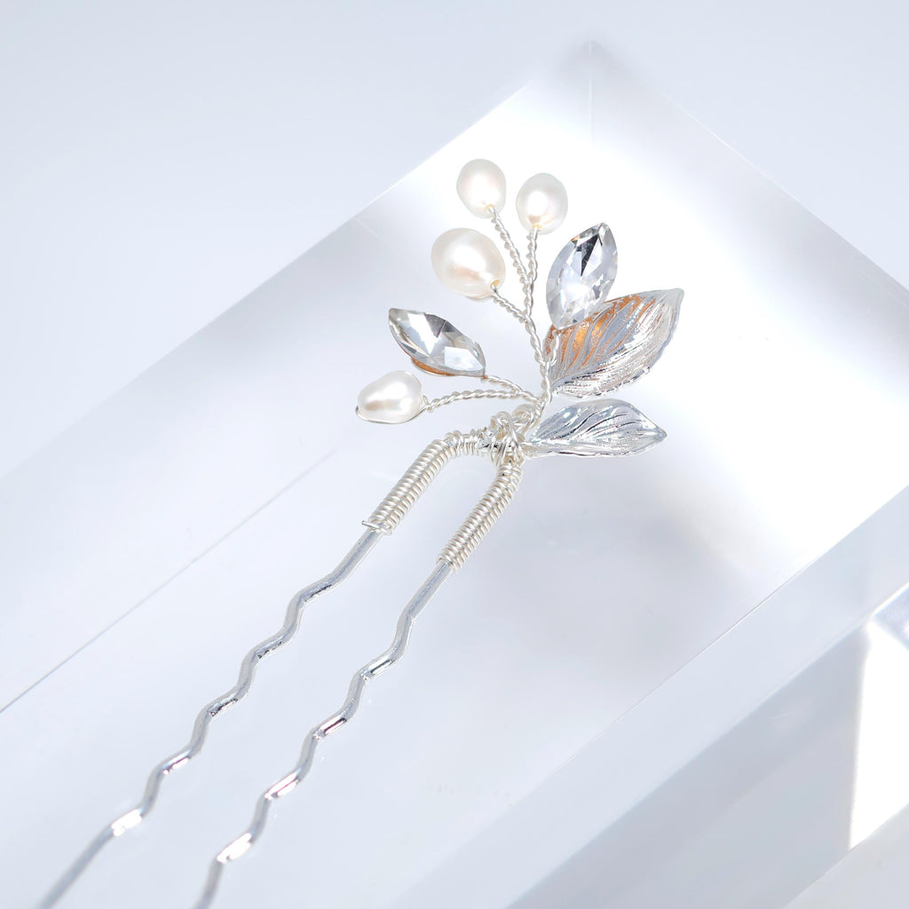 Set Of 3 Freshwater Pearl Dusted Bridal Hair Pins, Bridal Hair Accessories, Wedding Hair Accessory.
