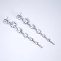 CZ Bezel Bloom Tassels Diamond earrings, Bridal Jewelry Bridal Earrings Crystal Bridal Earrings Statement earrings