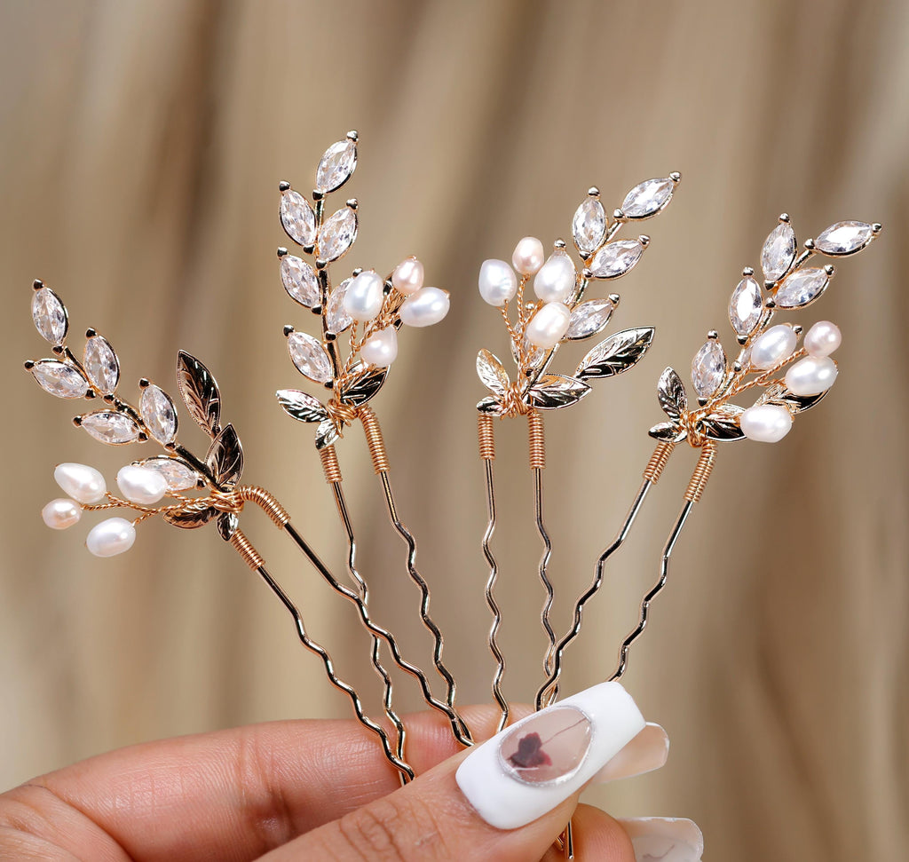 CZ Freshwater Pearl Dusted Embers of a Kiss Bridal Hair Comb, Bridal Hair Accessories, Wedding Hair Accessory.
