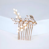 CZ Freshwater Pearl Dusted Embers of a Kiss Bridal Hair Comb, Bridal Hair Accessories, Wedding Hair Accessory.