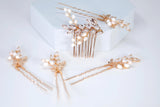 CZ Freshwater Pearl Dusted Embers of a Kiss Bridal Hair Comb, Bridal Hair Accessories, Wedding Hair Accessory.
