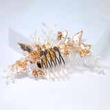 Lavender Crystal Diamond Vine Leaves Bridal Hair Comb, Purple Bridal Hair Piece, Bridal Hair Accessories, Wedding Hair Accessory.