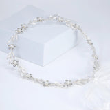 Silver Laurel Whisper Faux Pearl And Crystals Bridal Headband, Bridal Hair Vine, Delicate Headband, Hair accessories.
