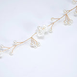 Gilded Ivory Floral Blossom Wedding Hair Vine, Bridal Hair Vine, Rhinestone Headband, Delicate Headband, Statement hair accessories.