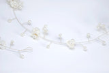 Gilded Ivory Floral Blossom Wedding Hair Vine, Bridal Hair Vine, Rhinestone Headband, Delicate Headband, Statement hair accessories.