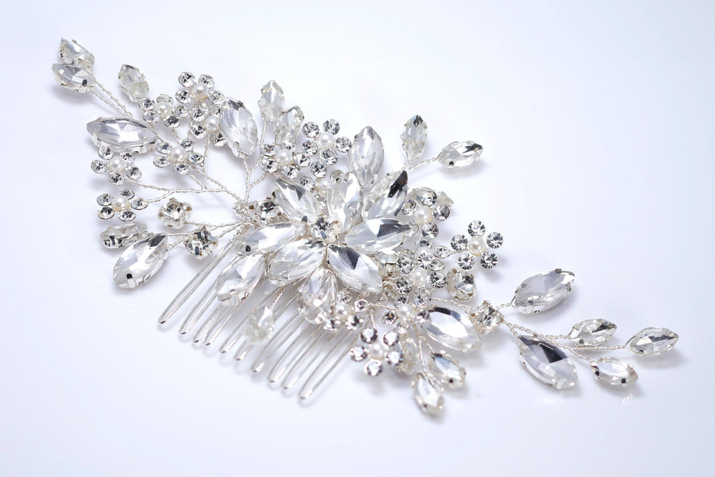 Swarovski Crystal Twilight Bloom Symphony Bridal Hair Comb, Bridal Hair Piece, Bridal Hair Accessories, Wedding Hair Accessory.