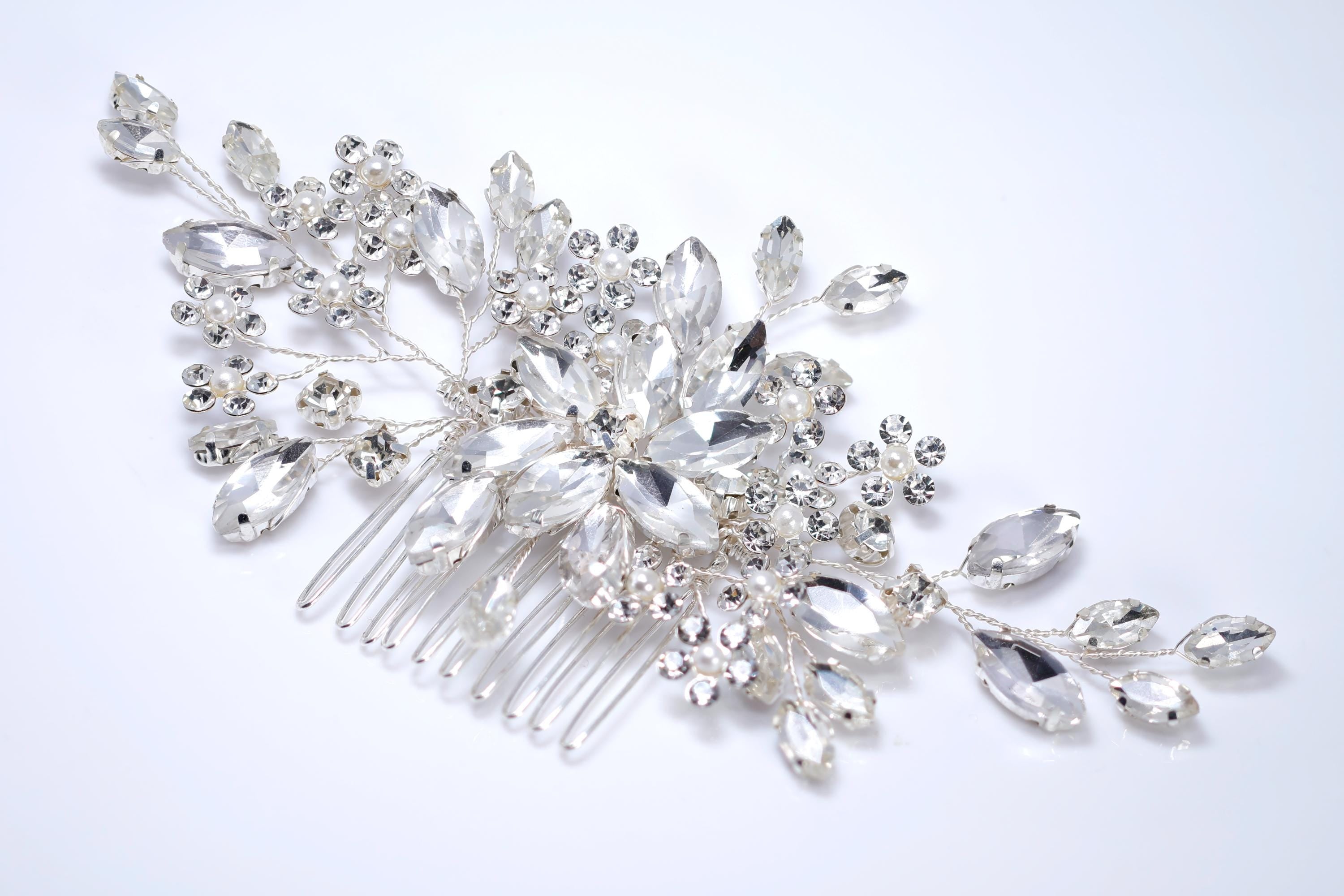 Swarovski Crystal Twilight Bloom Symphony Bridal Hair Comb, Bridal Hair Piece, Bridal Hair Accessories, Wedding Hair Accessory.