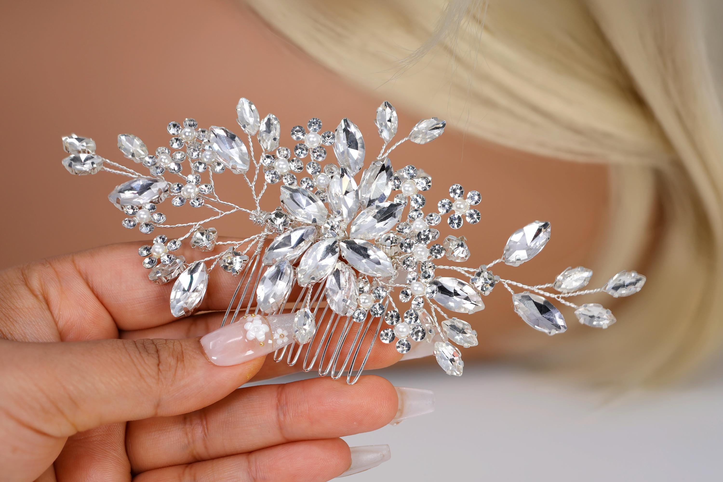 Swarovski Crystal Twilight Bloom Symphony Bridal Hair Comb, Bridal Hair Piece, Bridal Hair Accessories, Wedding Hair Accessory.