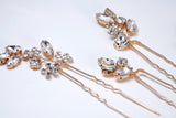 Dreamer's Petal Harmony Set of 4 Hair Pins , Swarovski Hair pins Set, Bridal Hair Accessories, Gift For Her