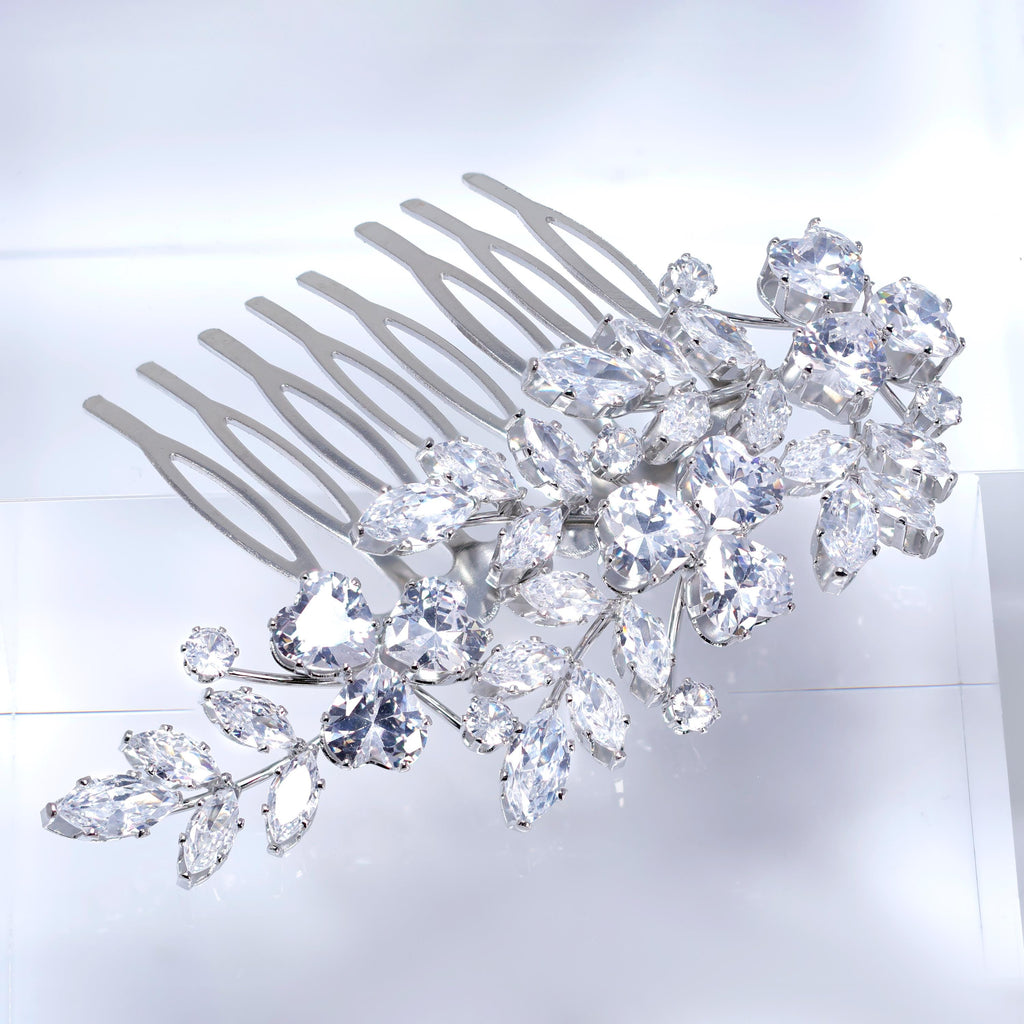 Cubic Zirconia, Diamond Dreamcatcher Petals Bridal Hair Comb, Bridal Hair Piece, Bridal Hair Accessories, Wedding Hair Accessory.
